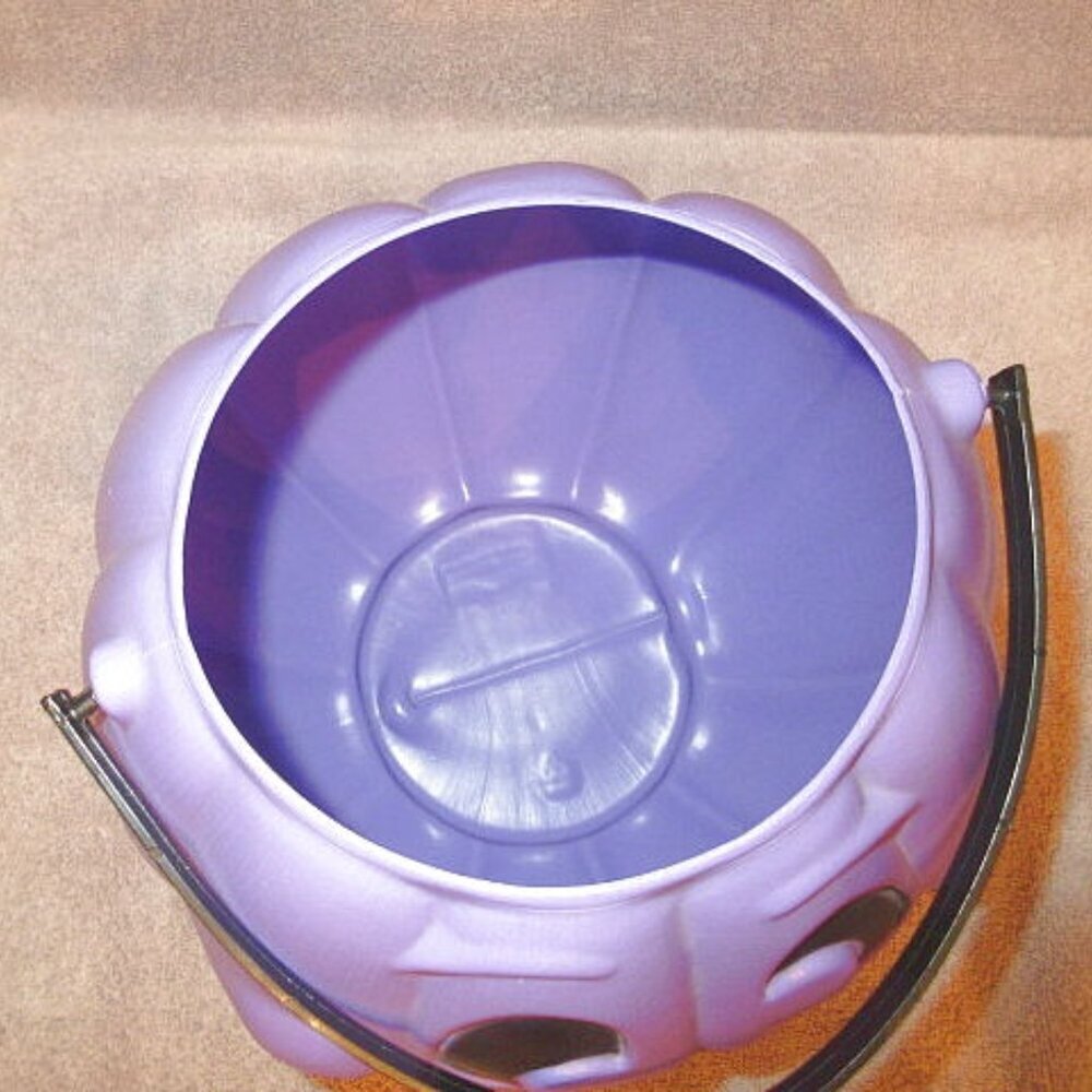 Vtg Halloween Blow Mold Pumpkin Candy Bucket Trick Or Treat Jack-O-Lantern 9" - Picture 7 of 9